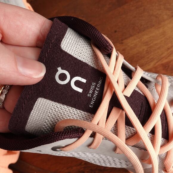 On Running Sneakers Womens SZ 11 Gray Orange Cloud X Athletic Training Gym Shoes - Picture 12 of 16